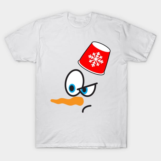 snowman face T-Shirt by MZeeDesigns